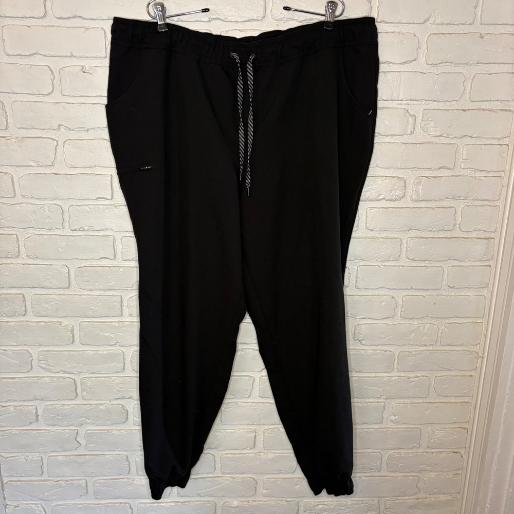 Jaanuu top and jogger pants scrub set black women's size 1X - Picture 4 of 6